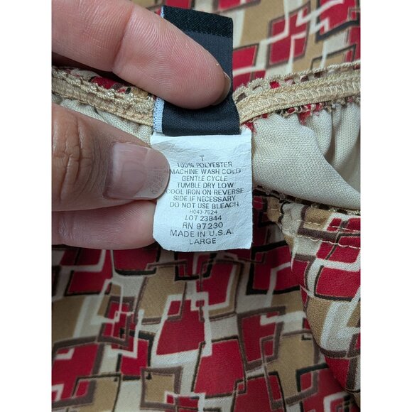 Vintage Windsor Hi Low Skirt Women Size L Geometric Y2K Chiffon Flowy USA Office - Picture 8 of 8